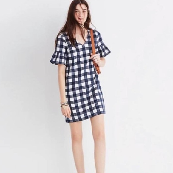 Dresses & Skirts - Madewell dresses madewell v neck blue white size 6
